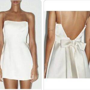 ZARA SATIN EFFECT SHORT DRESS WITH BOW DETAIL